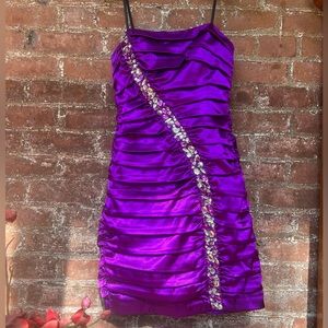 Pearls Beaded Bodycon Mini Dress - Junior